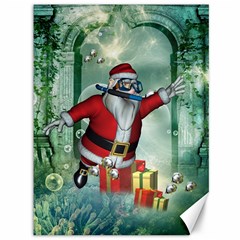 Funny Santa Claus In The Underwater World Canvas 36  X 48   by FantasyWorld7