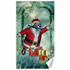 Funny Santa Claus In The Underwater World Canvas 40  X 72   by FantasyWorld7