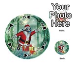 Funny Santa Claus In The Underwater World Playing Cards 54 (Round)  Front - Spade2