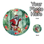 Funny Santa Claus In The Underwater World Playing Cards 54 (Round)  Front - Heart2