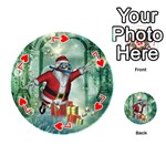 Funny Santa Claus In The Underwater World Playing Cards 54 (Round)  Front - Heart7