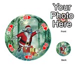 Funny Santa Claus In The Underwater World Playing Cards 54 (Round)  Front - Heart10