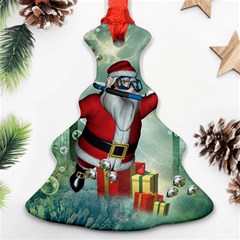 Funny Santa Claus In The Underwater World Ornament (christmas Tree)