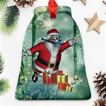 Funny Santa Claus In The Underwater World Bell Ornament (2 Sides) Front