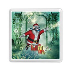 Funny Santa Claus In The Underwater World Memory Card Reader (square)  by FantasyWorld7