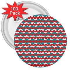 Geometric Waves 3  Buttons (100 Pack)  by dflcprints