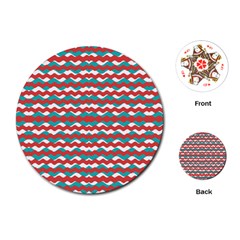 Geometric Waves Playing Cards (round)  by dflcprints