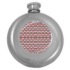 Geometric Waves Round Hip Flask (5 Oz) by dflcprints