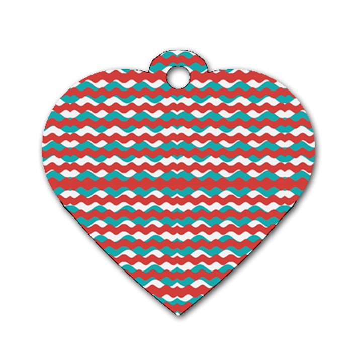 Geometric Waves Dog Tag Heart (Two Sides)