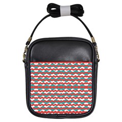 Geometric Waves Girls Sling Bags