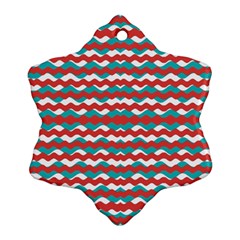 Geometric Waves Snowflake Ornament (2-side) by dflcprints