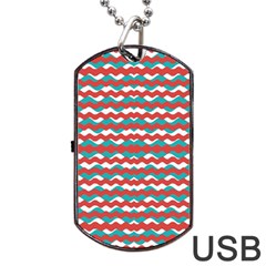 Geometric Waves Dog Tag Usb Flash (two Sides) 