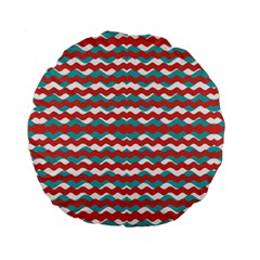 Geometric Waves Standard 15  Premium Round Cushions by dflcprints