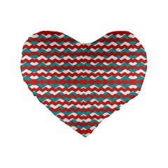 Geometric Waves Standard 16  Premium Flano Heart Shape Cushions by dflcprints