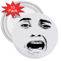 Scared Woman Expression 3  Buttons (10 Pack) 