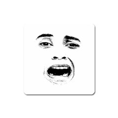 Scared Woman Expression Square Magnet by dflcprints