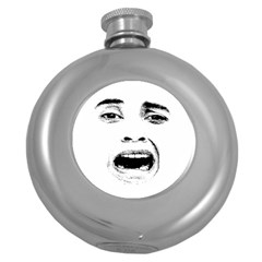 Scared Woman Expression Round Hip Flask (5 Oz) by dflcprints