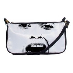 Scared Woman Expression Shoulder Clutch Bags by dflcprints