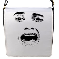 Scared Woman Expression Flap Messenger Bag (s) by dflcprints