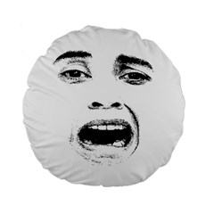 Scared Woman Expression Standard 15  Premium Flano Round Cushions by dflcprints