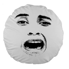 Scared Woman Expression Large 18  Premium Flano Round Cushions by dflcprints