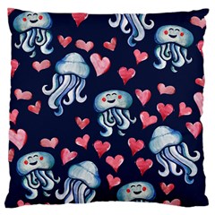 Jellyfish Love Large Cushion Case (two Sides) by BubbSnugg