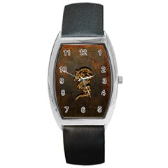 Awesome Dragon, Tribal Design Barrel Style Metal Watch