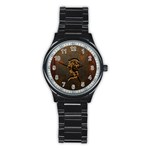 Awesome Dragon, Tribal Design Stainless Steel Round Watch Front