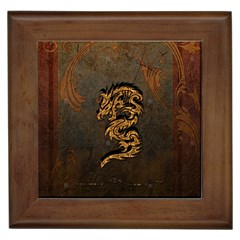 Awesome Dragon, Tribal Design Framed Tiles