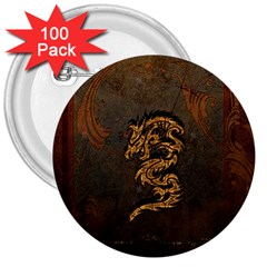 Awesome Dragon, Tribal Design 3  Buttons (100 Pack)  by FantasyWorld7