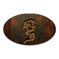 Awesome Dragon, Tribal Design Oval Magnet by FantasyWorld7