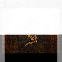 Awesome Dragon, Tribal Design Rectangular Jigsaw Puzzl