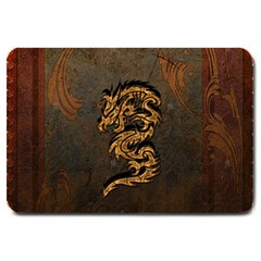 Awesome Dragon, Tribal Design Large Doormat 