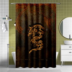 Awesome Dragon, Tribal Design Shower Curtain 48  X 72  (small) 