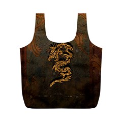 Awesome Dragon, Tribal Design Full Print Recycle Bags (m) 