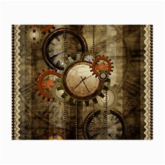 Wonderful Steampunk Design With Clocks And Gears Small Glasses Cloth by FantasyWorld7