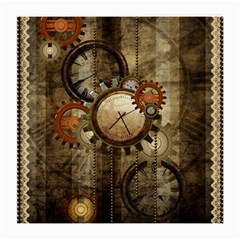 Wonderful Steampunk Design With Clocks And Gears Medium Glasses Cloth