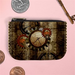 Wonderful Steampunk Design With Clocks And Gears Mini Coin Purses