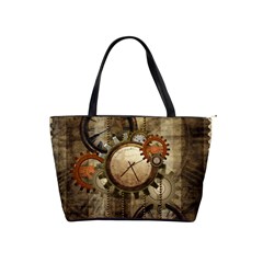 Wonderful Steampunk Design With Clocks And Gears Shoulder Handbags