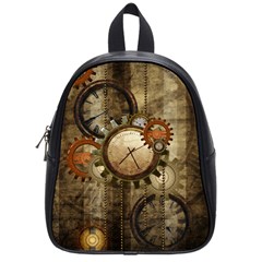 Wonderful Steampunk Design With Clocks And Gears School Bags (Small) 