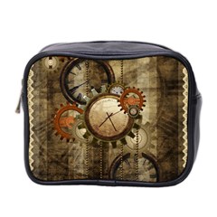 Wonderful Steampunk Design With Clocks And Gears Mini Toiletries Bag 2-Side