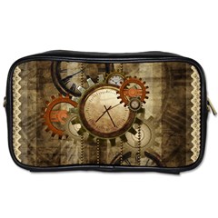 Wonderful Steampunk Design With Clocks And Gears Toiletries Bags