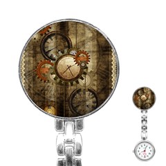 Wonderful Steampunk Design With Clocks And Gears Stainless Steel Nurses Watch