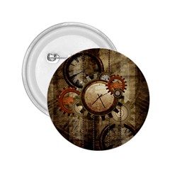 Wonderful Steampunk Design With Clocks And Gears 2.25  Buttons