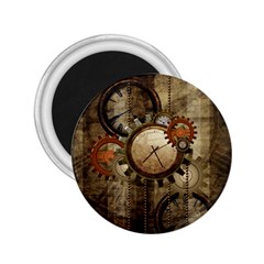 Wonderful Steampunk Design With Clocks And Gears 2.25  Magnets