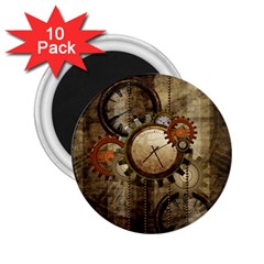 Wonderful Steampunk Design With Clocks And Gears 2.25  Magnets (10 pack) 