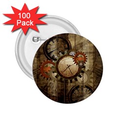 Wonderful Steampunk Design With Clocks And Gears 2.25  Buttons (100 pack) 