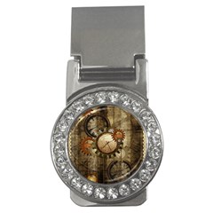 Wonderful Steampunk Design With Clocks And Gears Money Clips (CZ) 