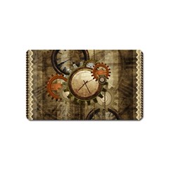 Wonderful Steampunk Design With Clocks And Gears Magnet (Name Card)