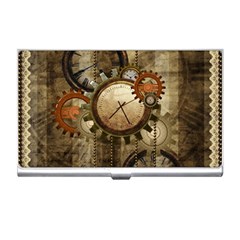 Wonderful Steampunk Design With Clocks And Gears Business Card Holders